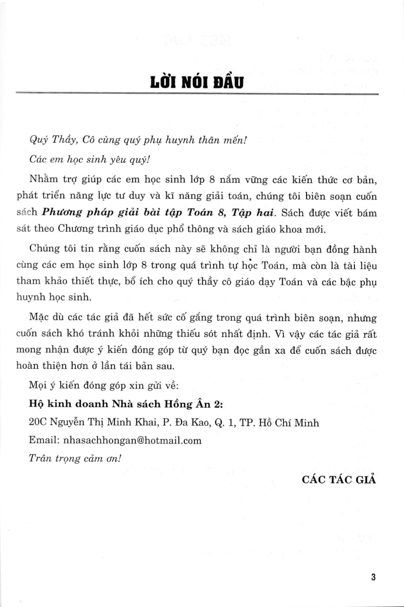 PHƯƠNG PHÁP GIẢI BÀI TẬP TOÁN LỚP 8 - TẬP 2 (Dùng kèm SGK Kết nối tri thức)